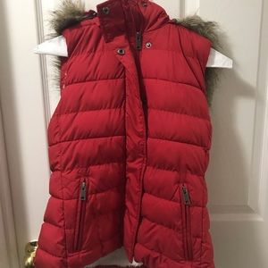 Banana Republic Red Puffer Vest